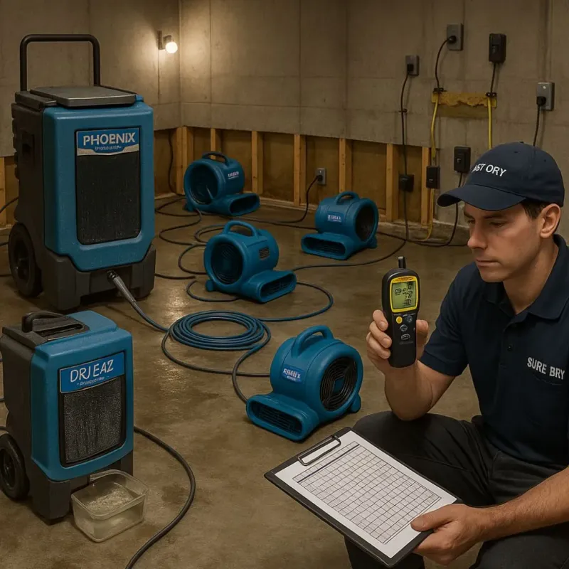 Structural Drying and Dehumidification process in Middleville, MI
